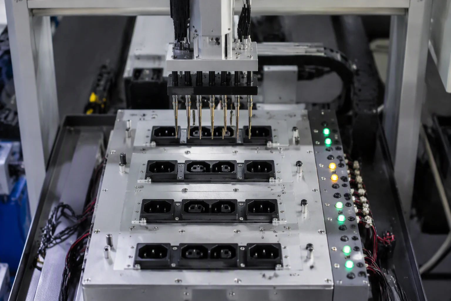 Automated test fixture with probe arm
