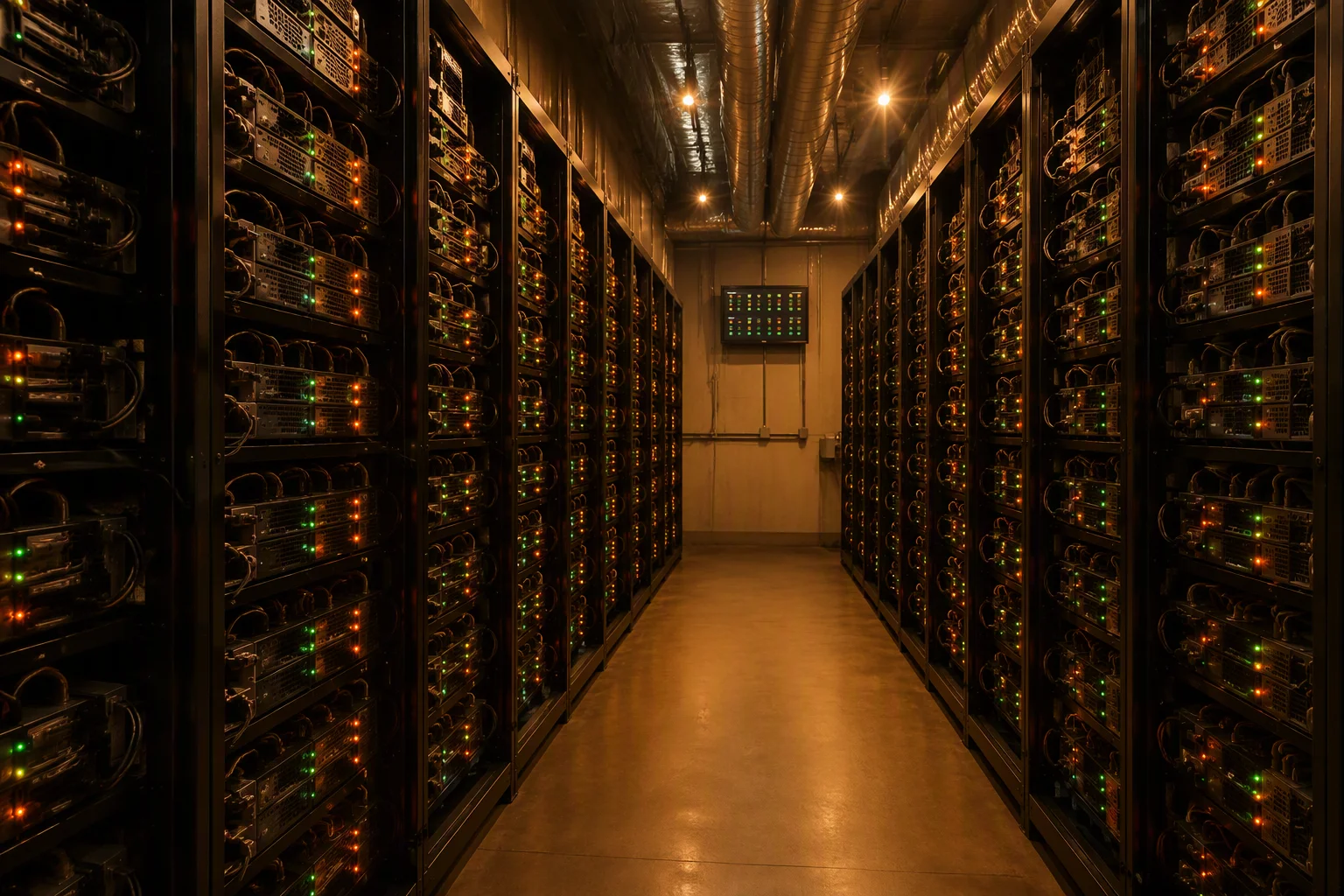 Burn-in room with CRPS power supplies under elevated-temperature aging