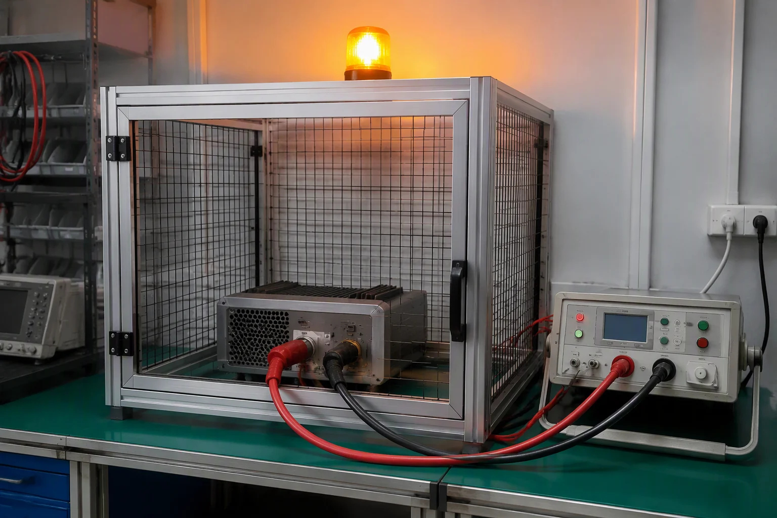 Safety and compliance laboratory performing high-voltage and EMC verification