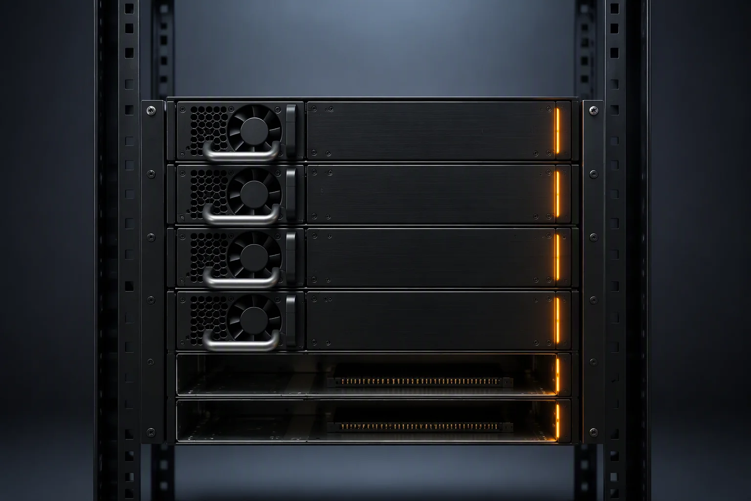 Power shelf chassis with six PSU slots in an open rack