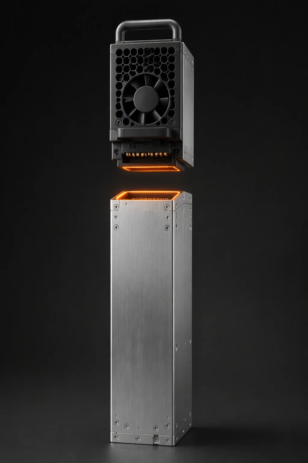 M-CRPS modular power supply with its output block shown detached